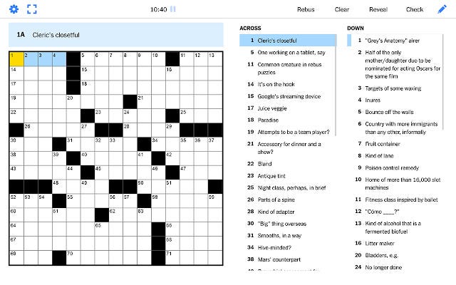 Crossword Clues and References: